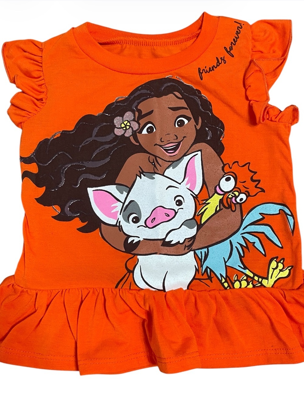 Disney Orange Moana Logo Toddler Tee